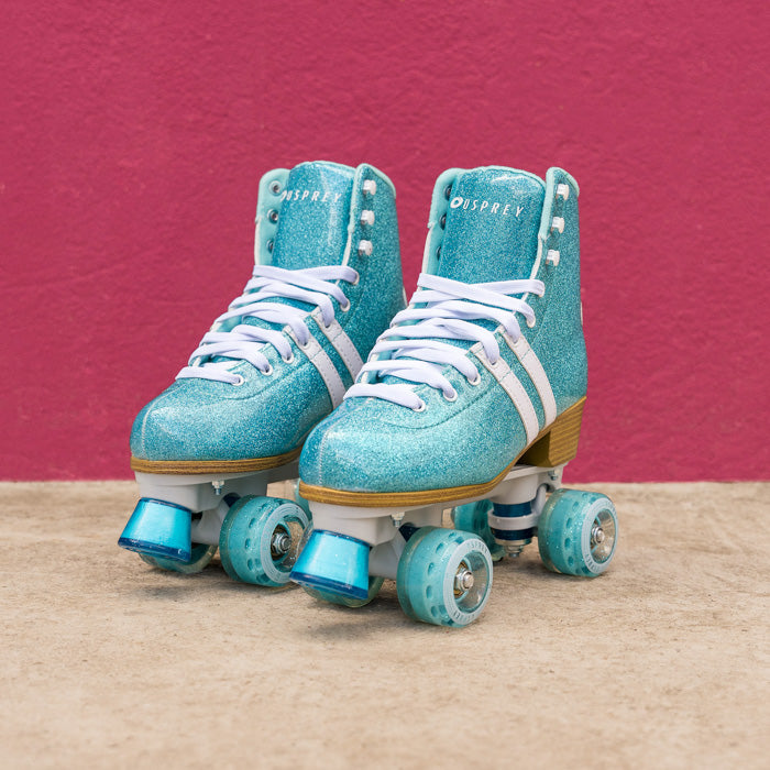 High Quad Roller Skates - Blue Glitter