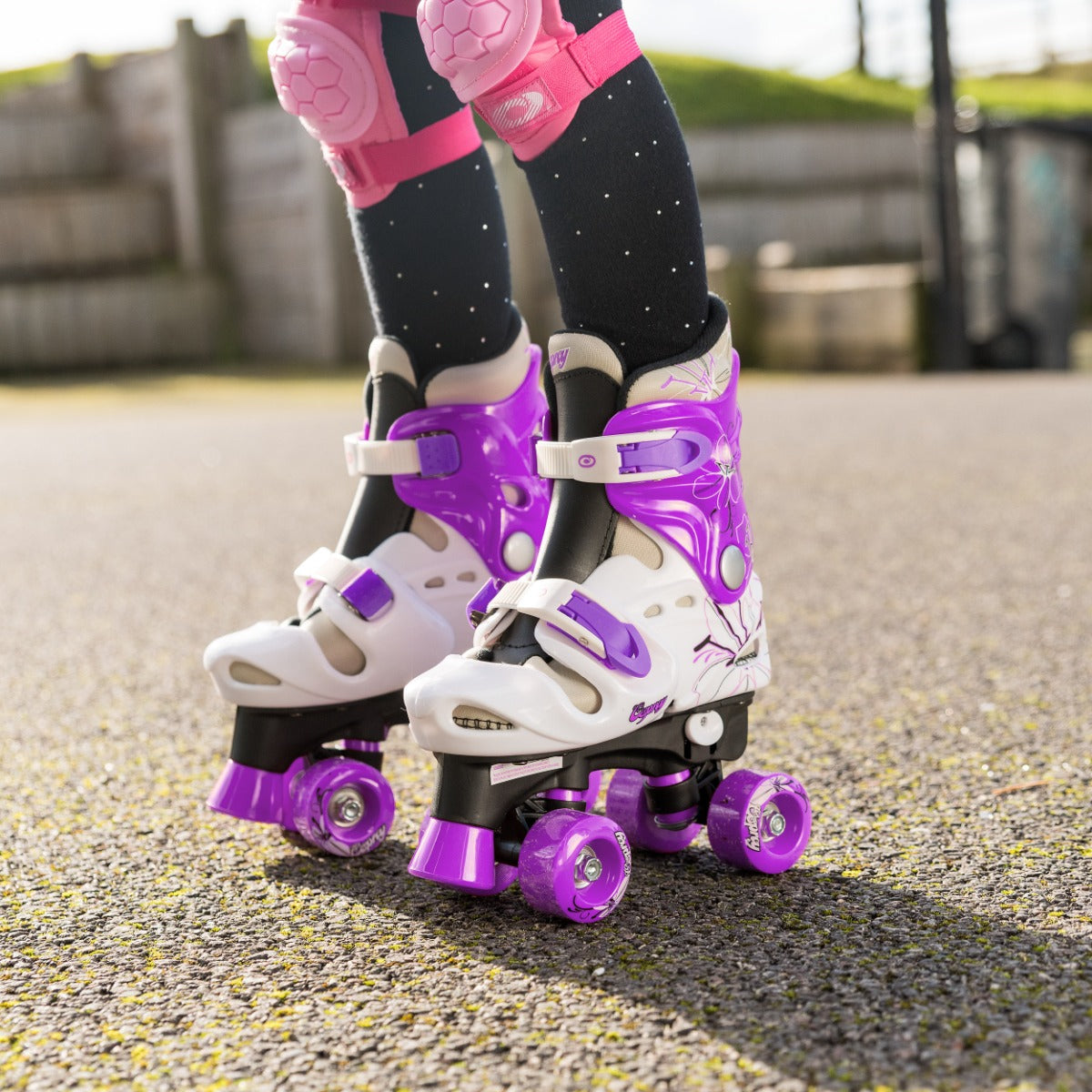 Kids Adjustable Quad Roller Skates - Purple