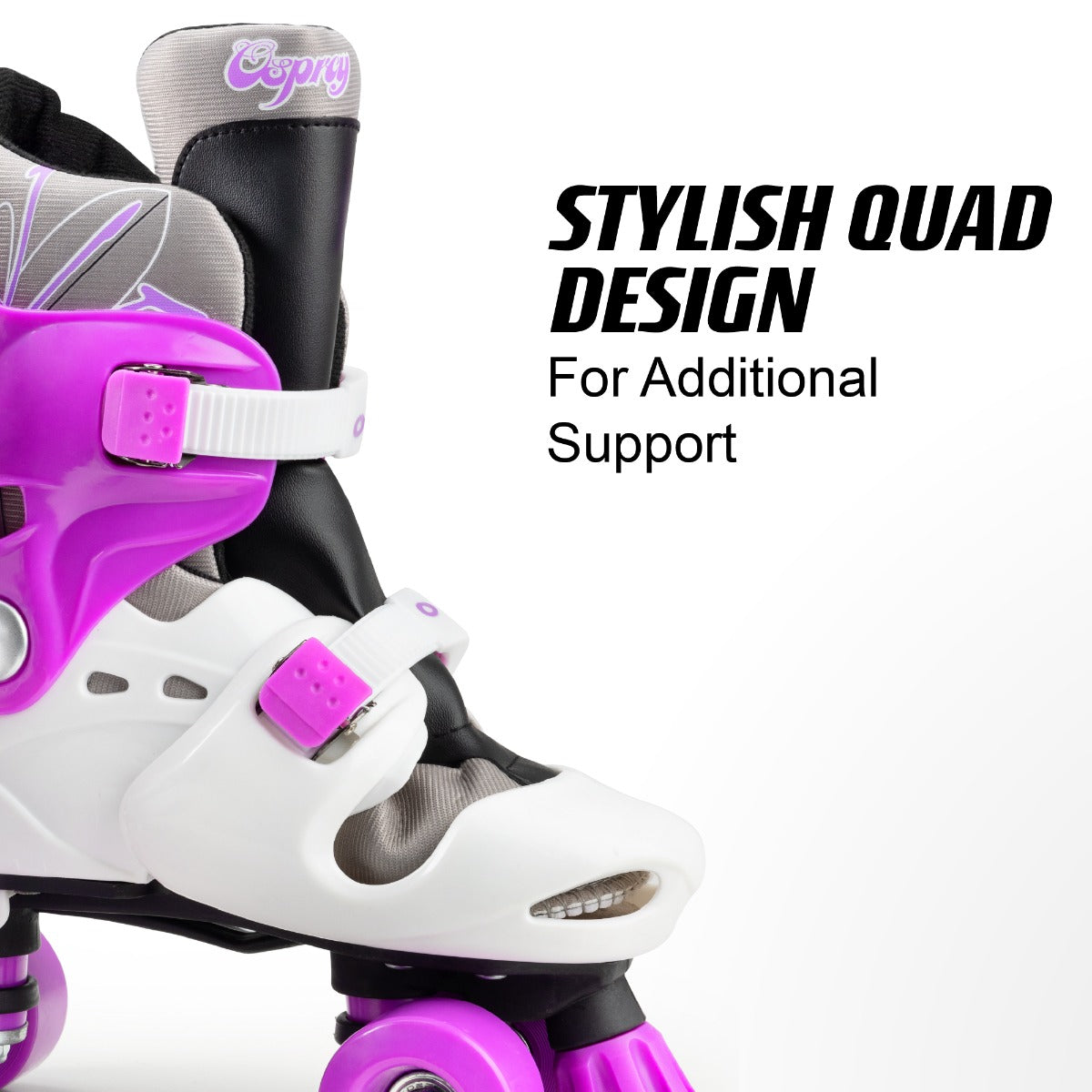 Kids Adjustable Quad Roller Skates - Purple