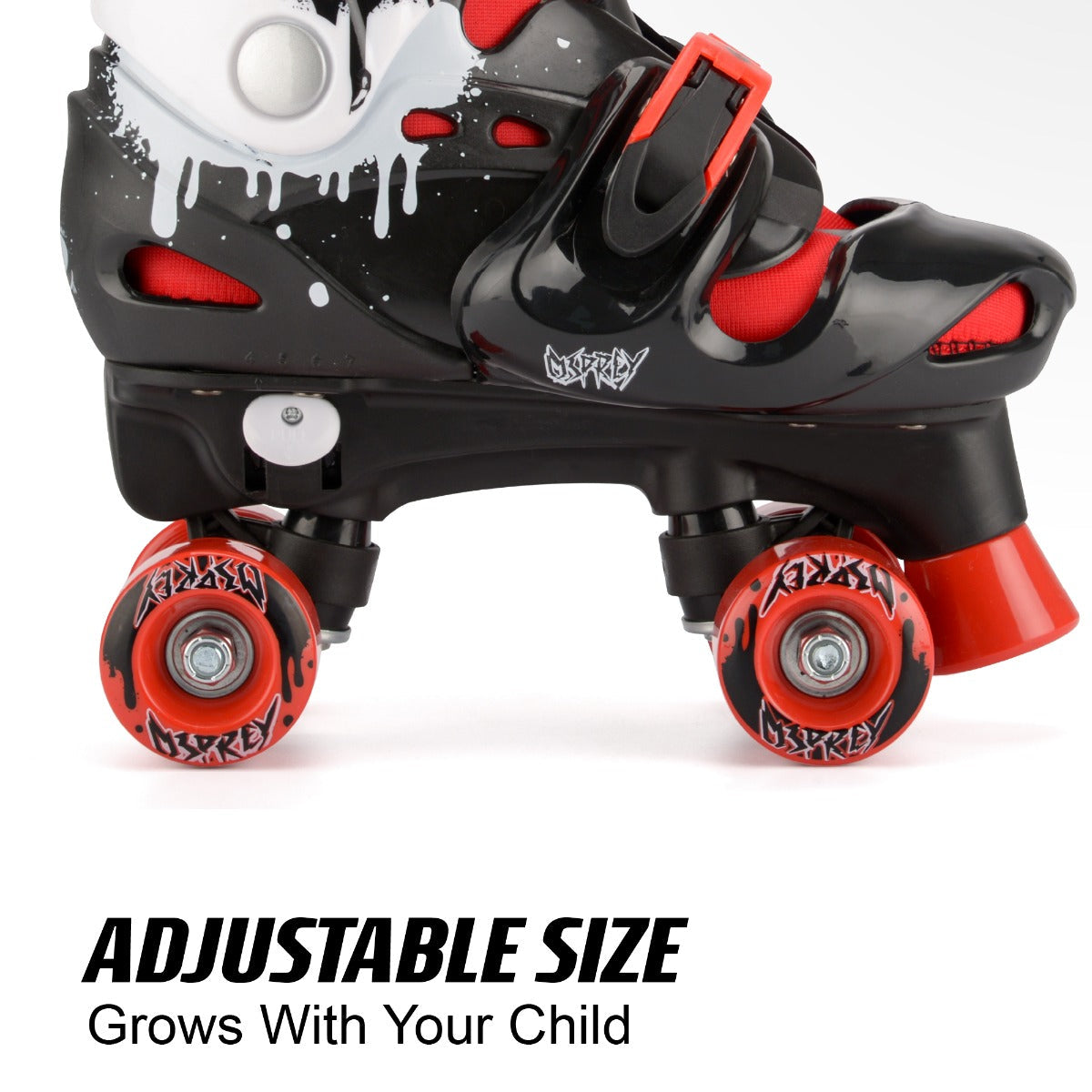 Kids Adjustable Quad Roller Skates - Red