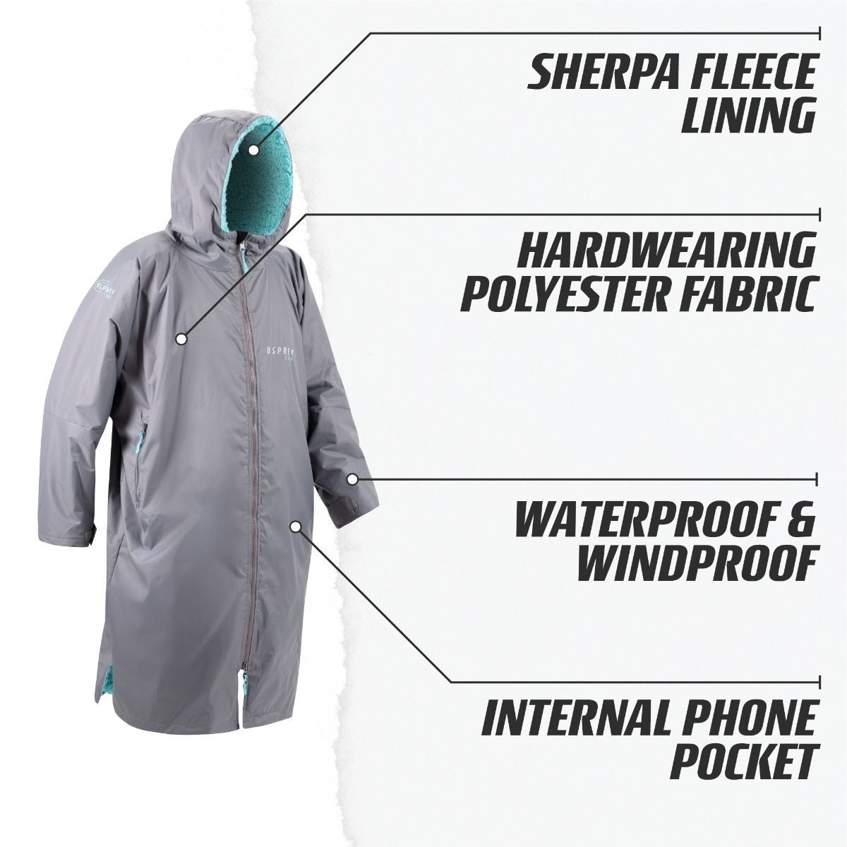 Hooded Changing Robe - Unisex - Grey