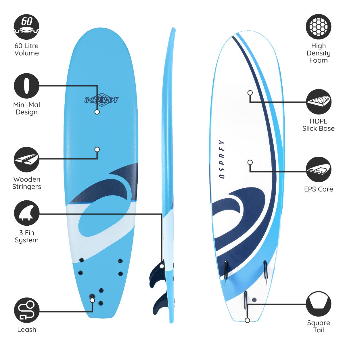 beginner 7ft surfboard