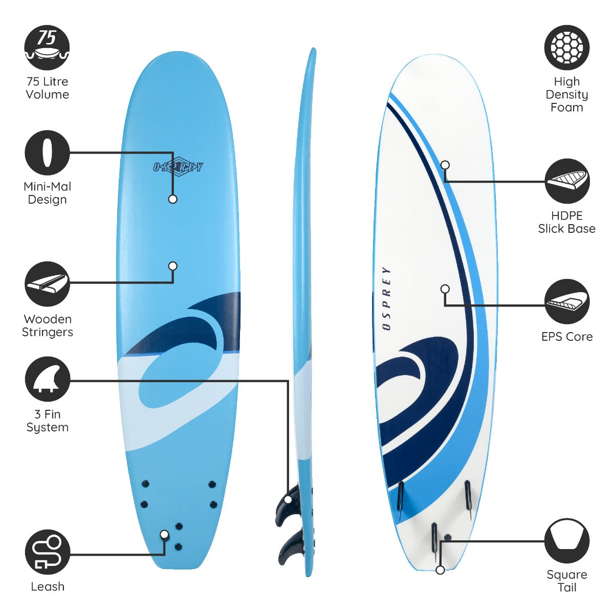 beginner 8ft surfboard