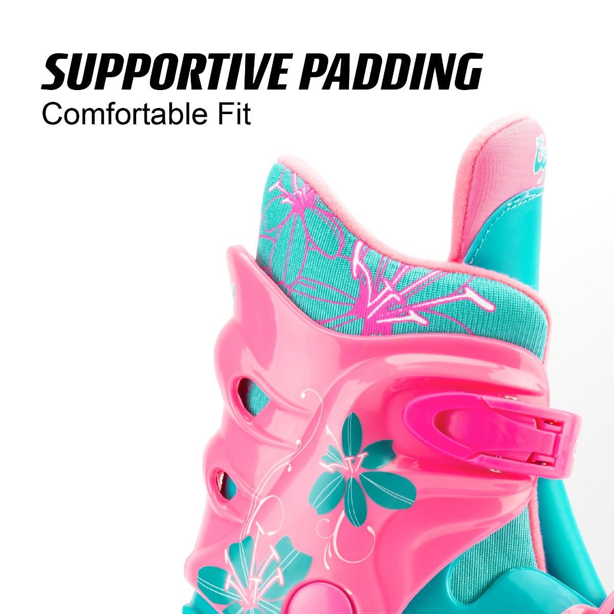 Kids Adjustable Quad Roller Skates - Flower