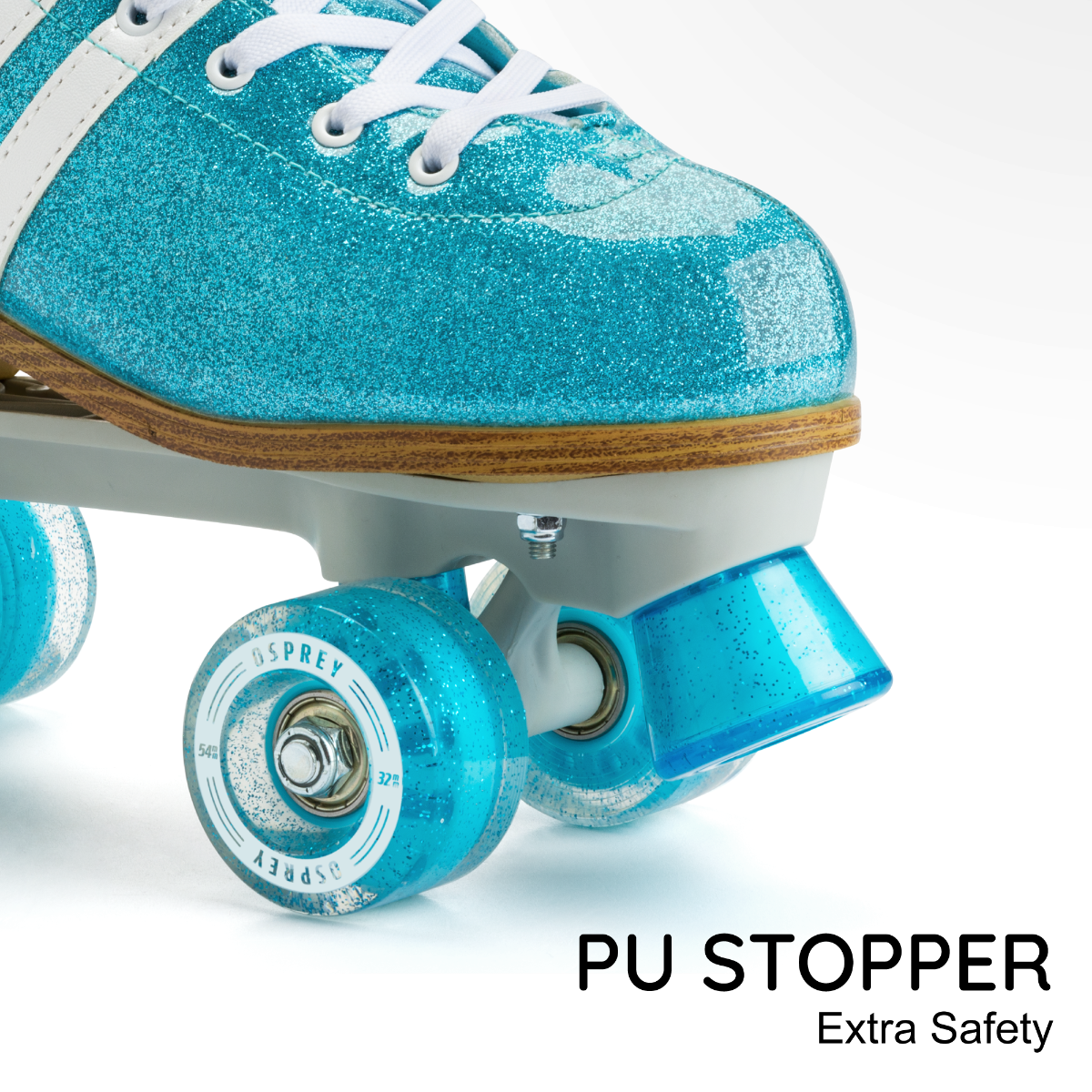 High Quad Roller Skates - Blue Glitter