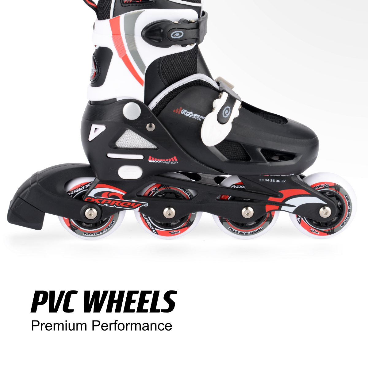 Kids Adjustable Inline Skates - Red