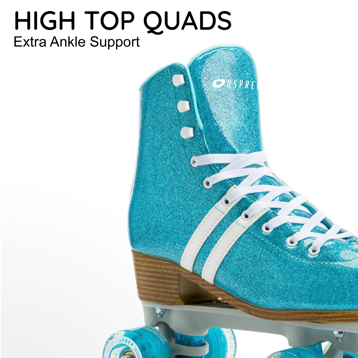 High Quad Roller Skates - Blue Glitter