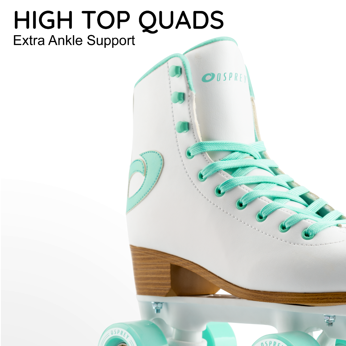 High Quad Roller Skates - White