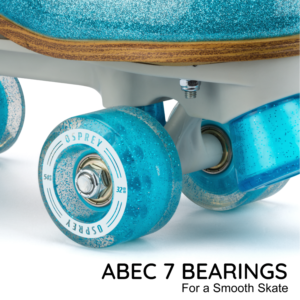 High Quad Roller Skates - Blue Glitter