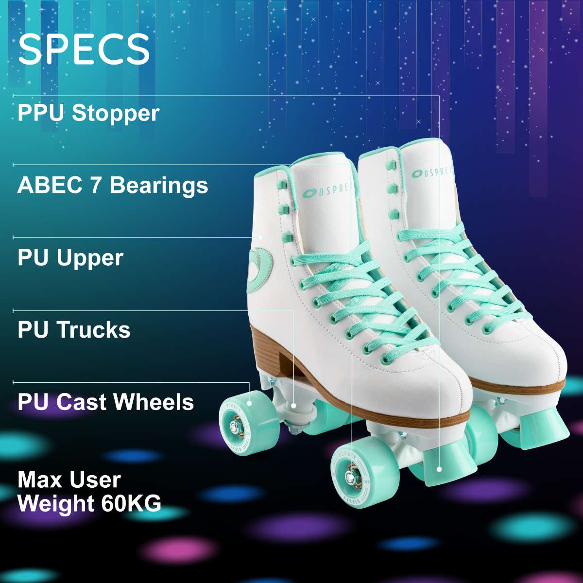 High Quad Roller Skates - White