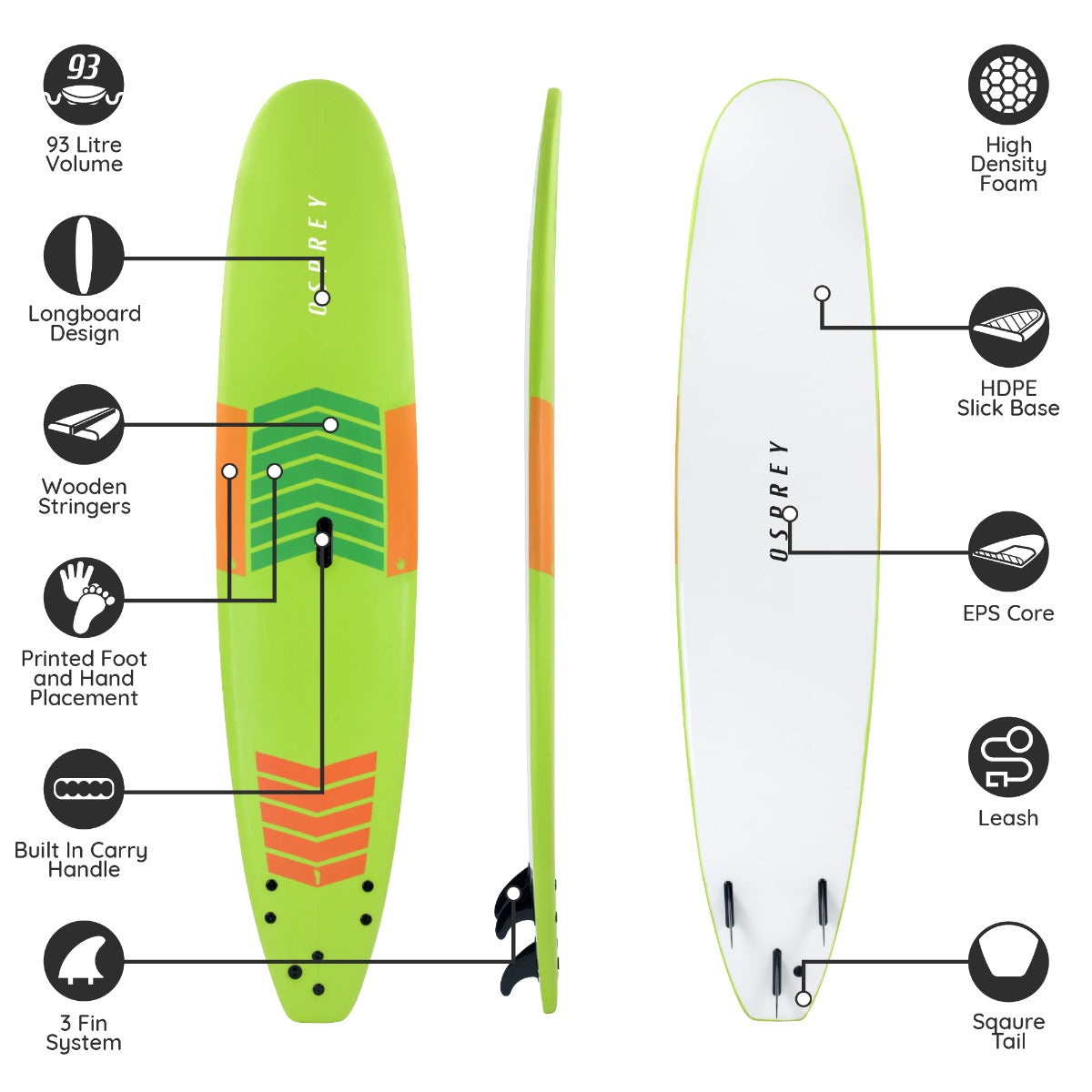 Foam Surfboard 9ft