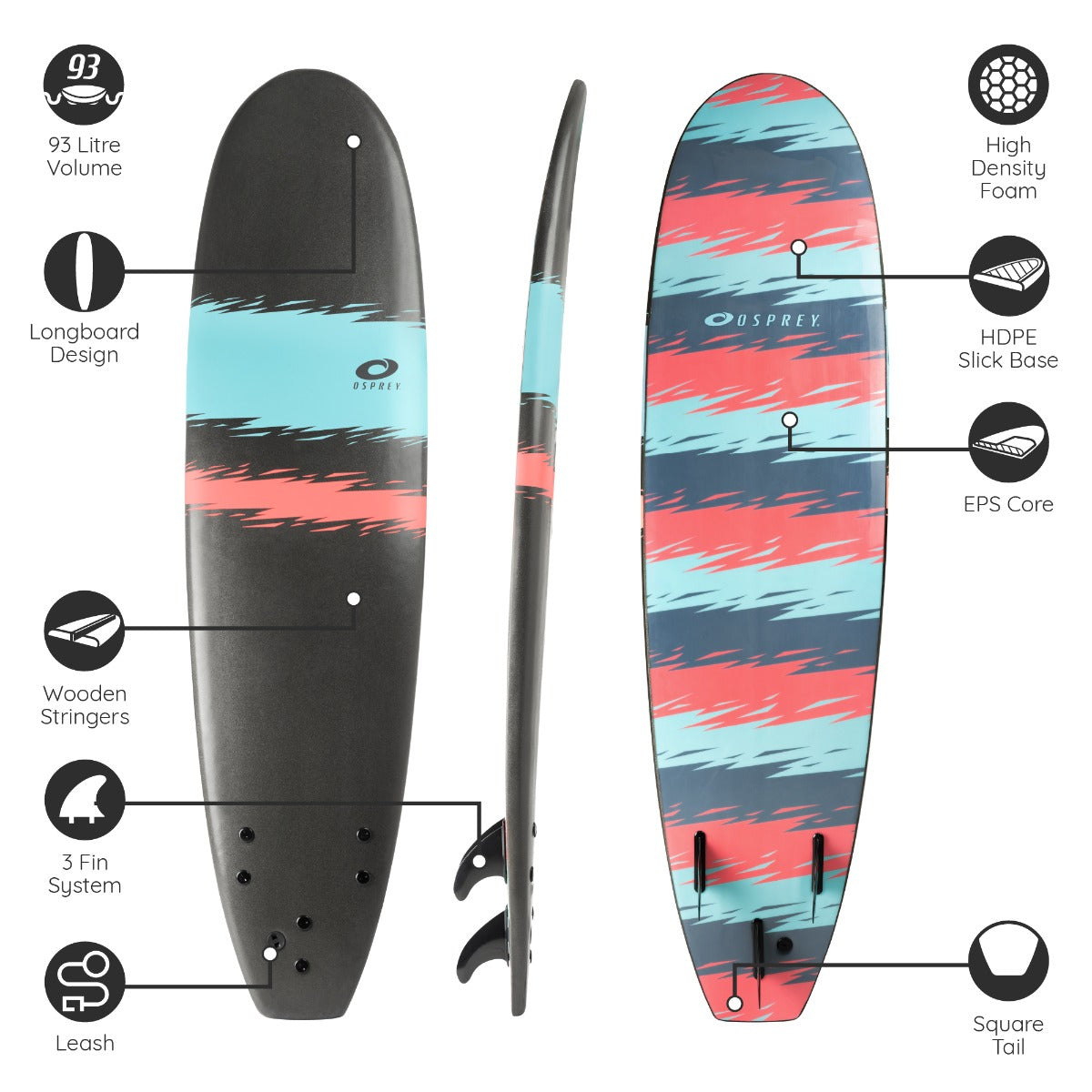 Foam Surfboard 9ft