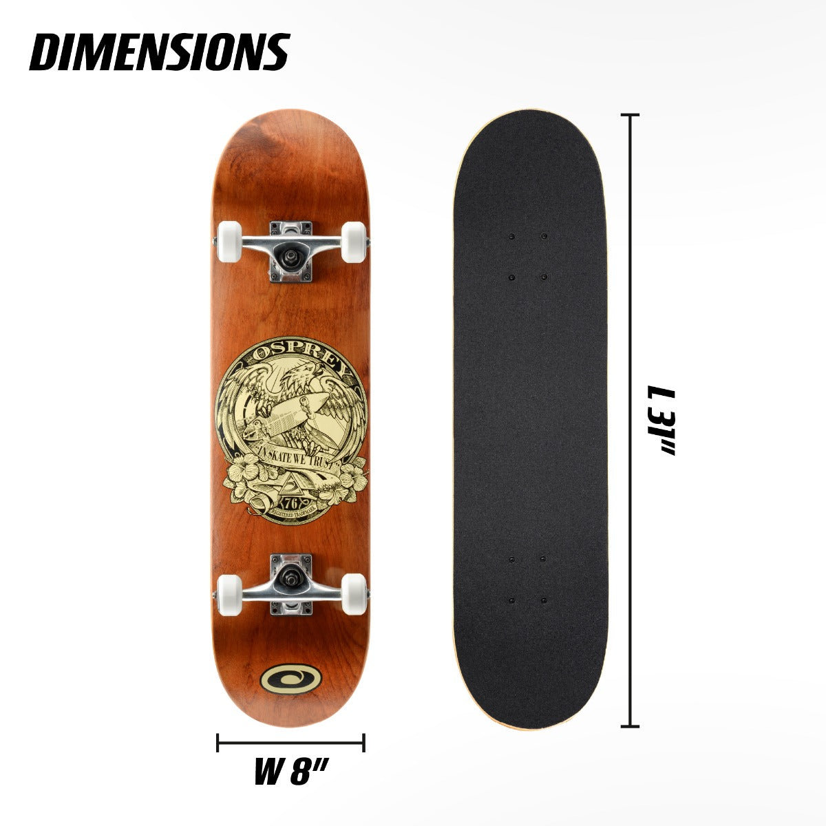 mid size skateboard complete