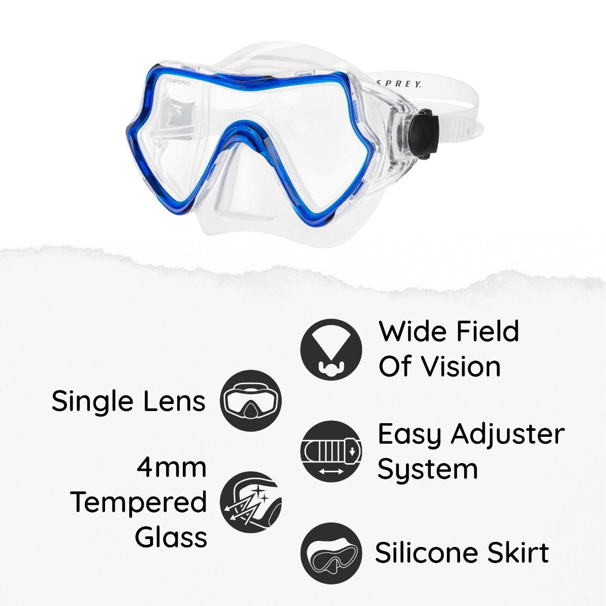 Adults Snorkel Set with Flippers - Blue