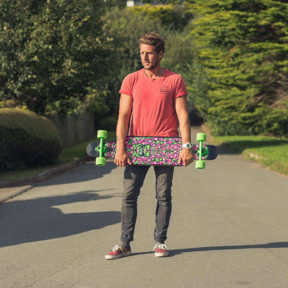 39" Twin Tip Skateboard Longboard - Pink - Character