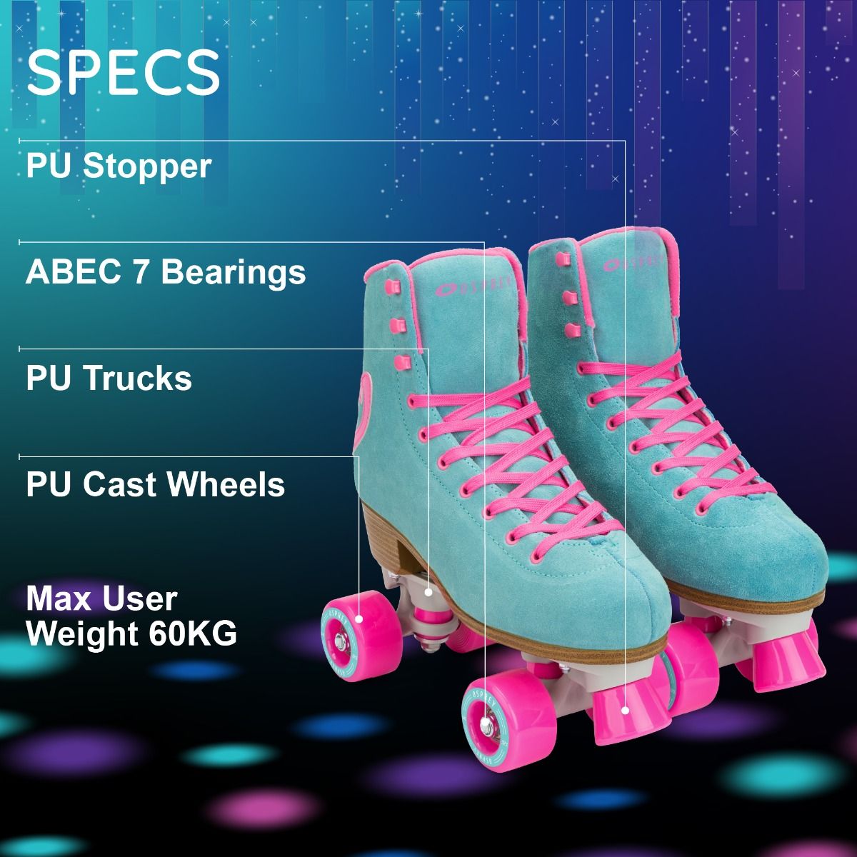 High Quad Roller Skates - Pink