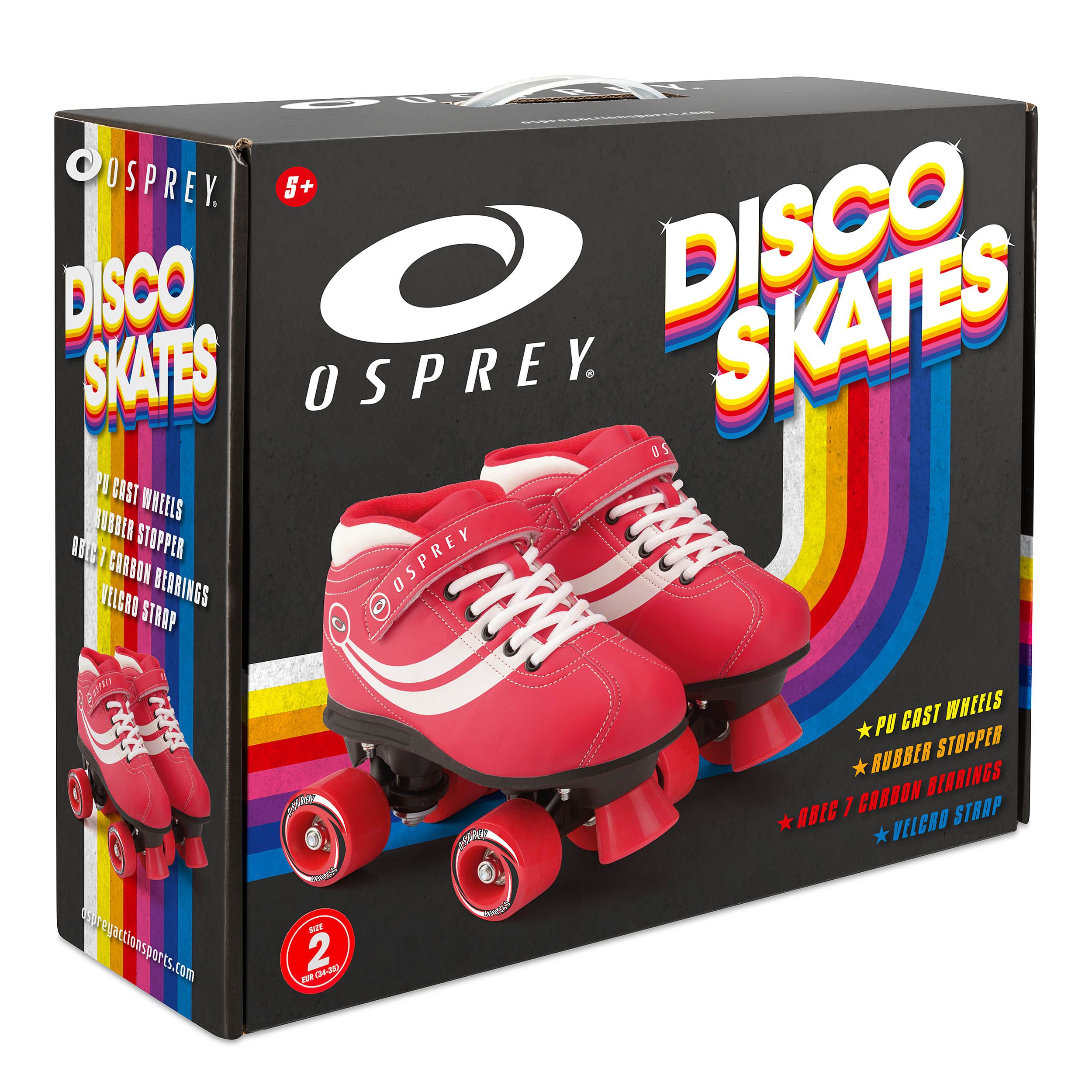 Disco Quad Roller Skates - Red