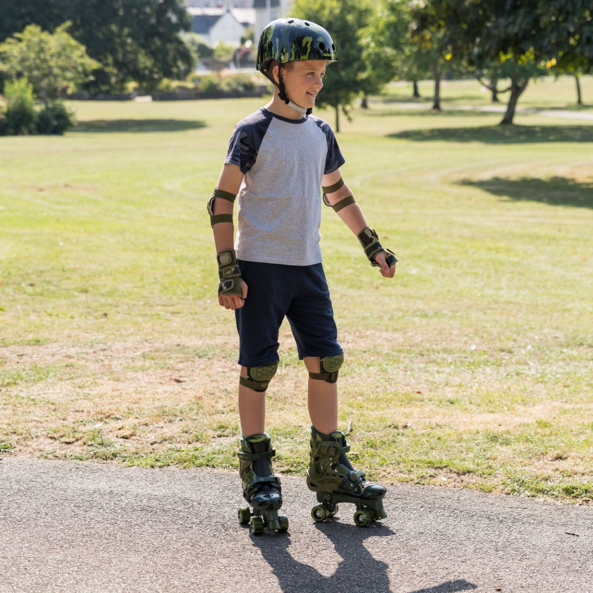 Kids Adjustable Quad Roller Skates - Camo