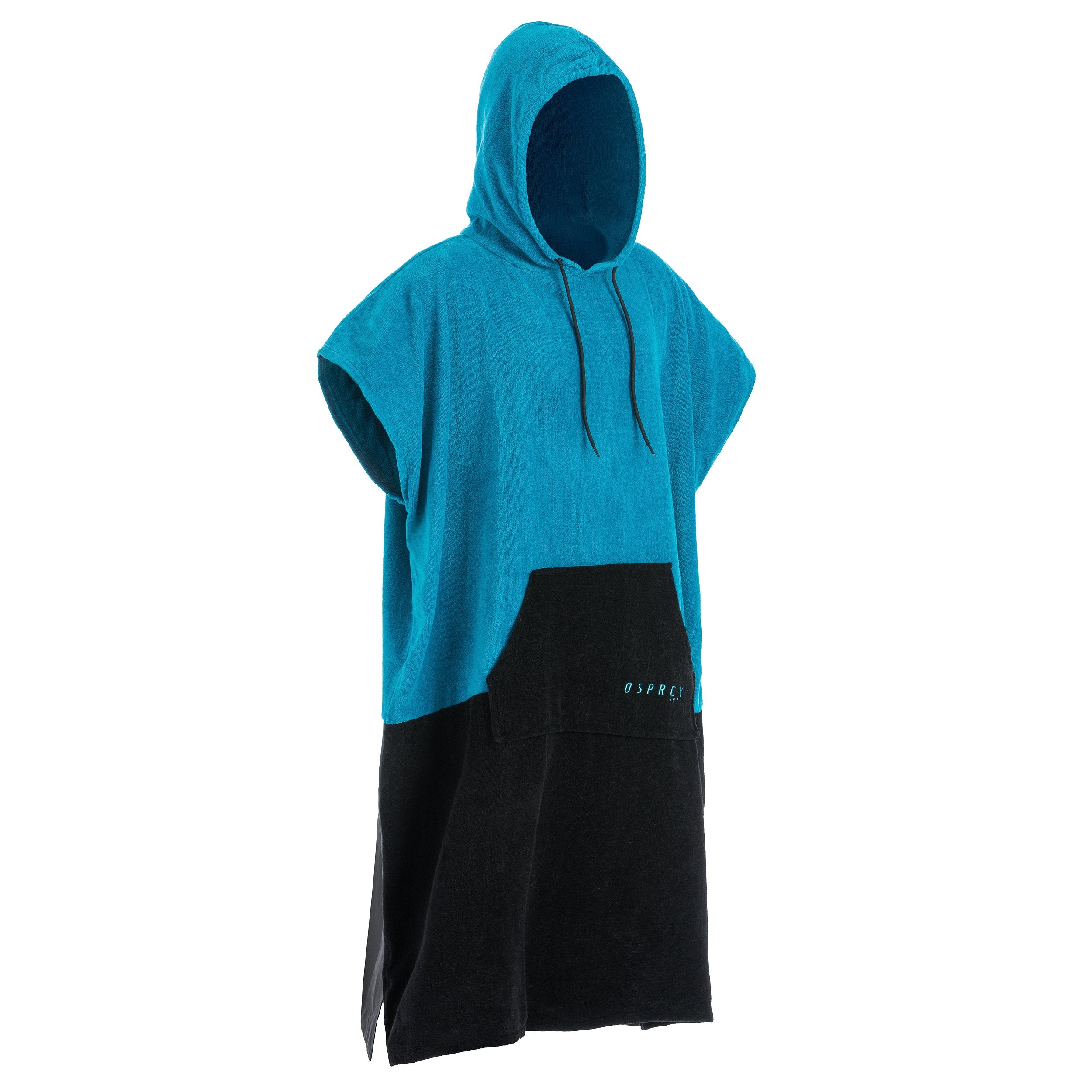 Adult Hooded Towel Poncho - Blue