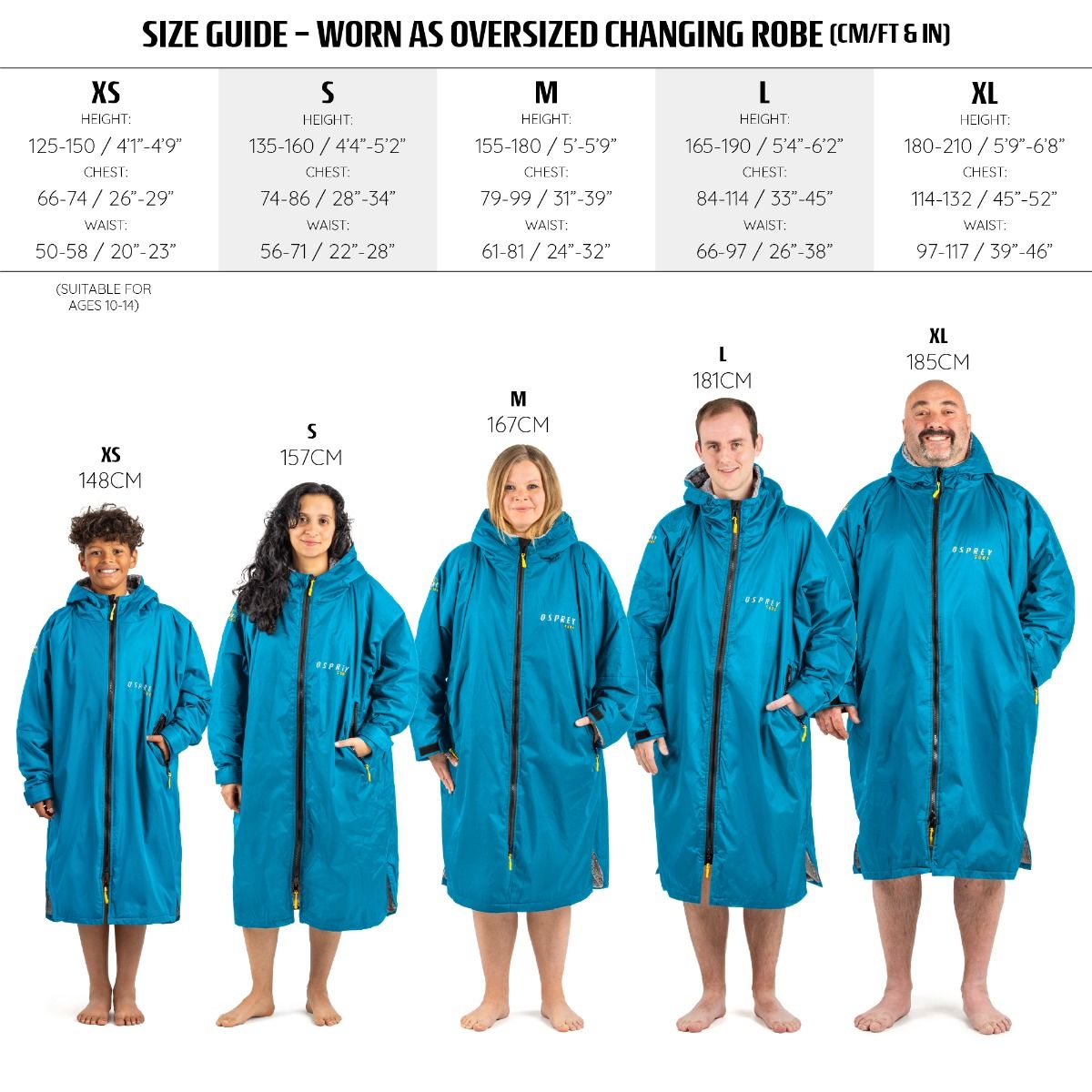 Hooded Changing Robe - Unisex - Teal