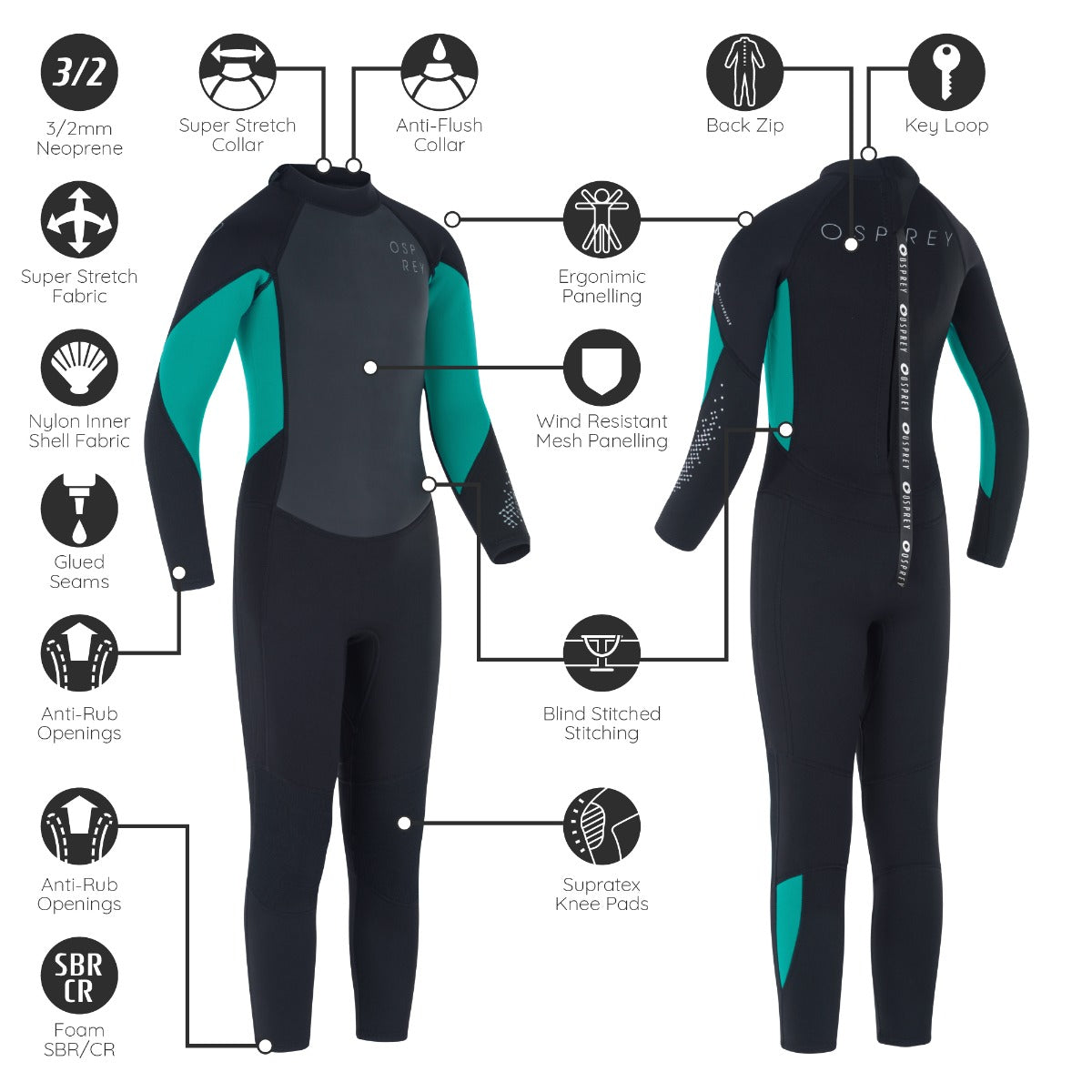 Kids full length wetsuit