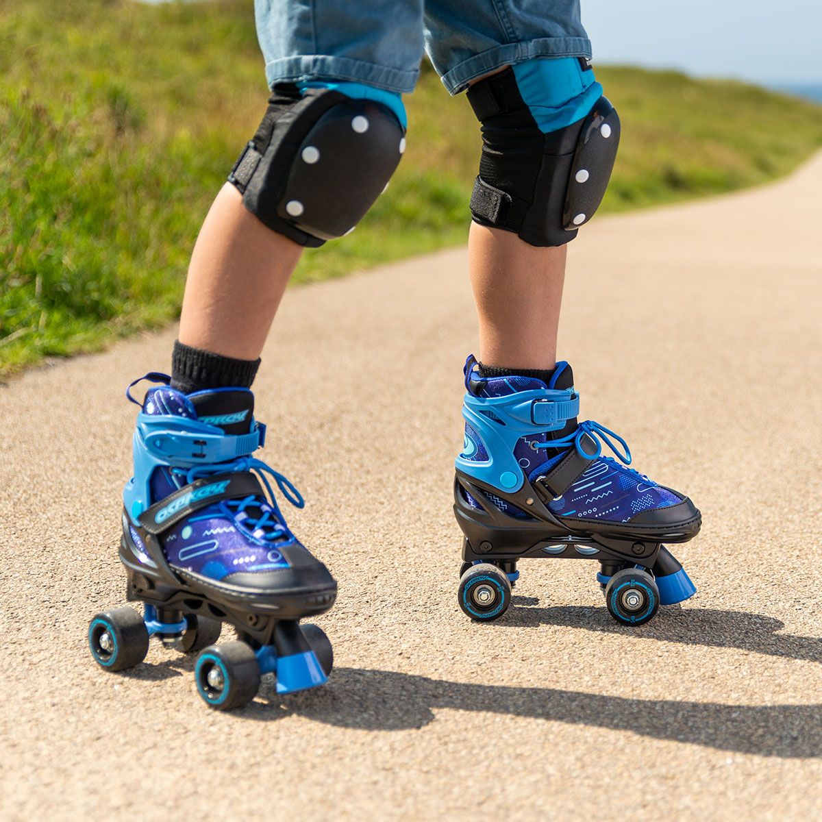 Kids Surge Semi-Soft Quad Skates - Blue