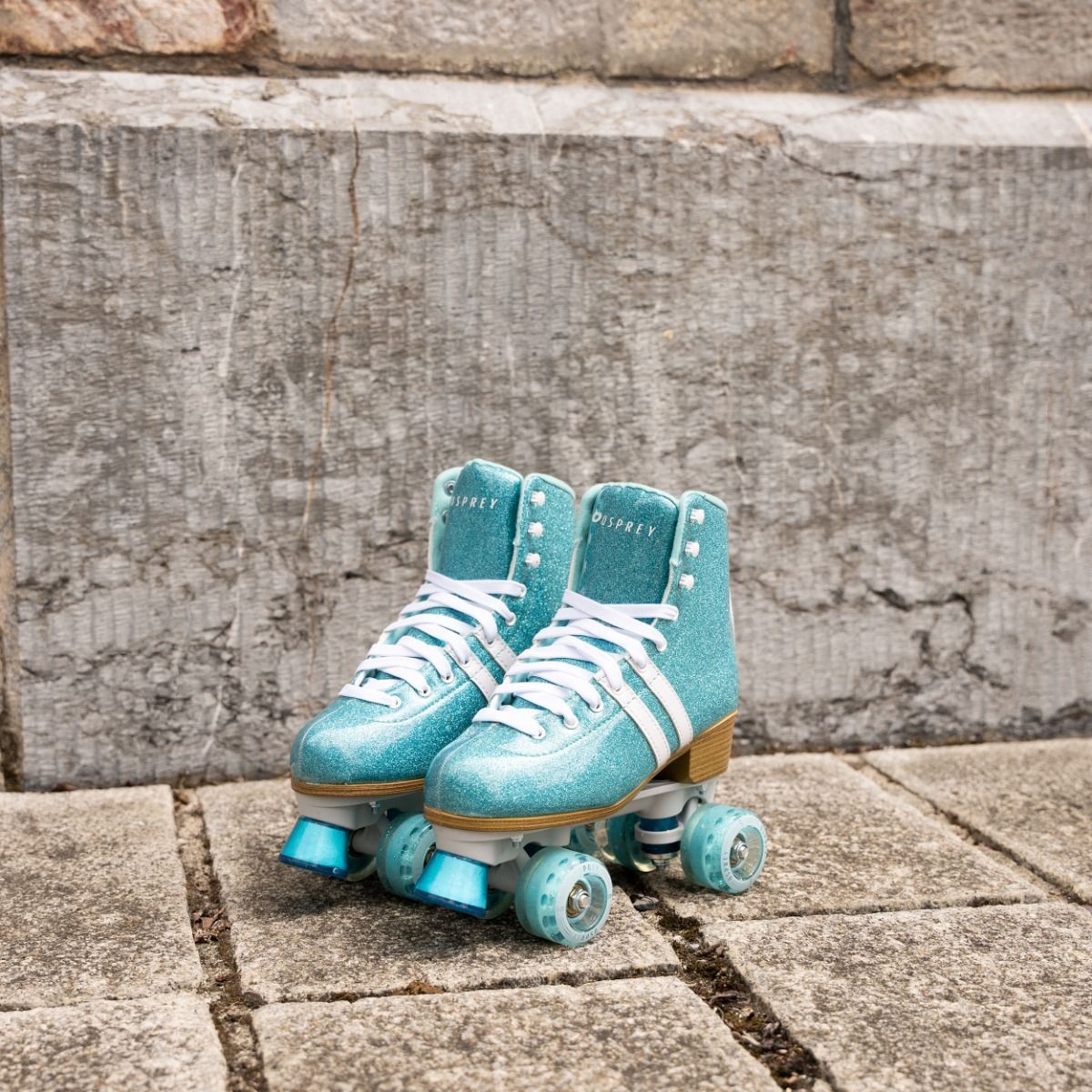 High Quad Roller Skates - Blue Glitter