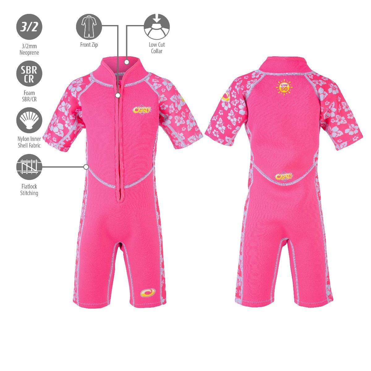 Infants 2mm Shorty Wetsuit - Pink